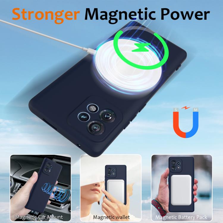 For Motorola Edge 40 Pro 5G Shockproof Silicone Magsafe Phone Case(Navy Blue) - free shipping - PMC TechLife - Order now!