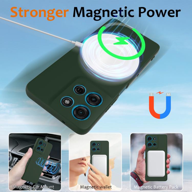 For Motorola Moto G75 5G Shockproof Silicone Magsafe Phone Case(Dark Green) - free shipping - PMC TechLife - Order now!