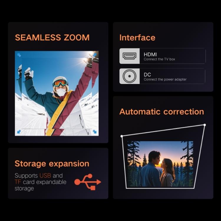 A10 Plus 1280 x 720P 200ANSI Amlogic H713 CPU Android 11.0 Smart Projector, UK Plug(Metal Grey) - LED Projector by PMC TechLife | Online Shopping South Africa | PMC TechLife | Buy Now Pay Later Mobicred