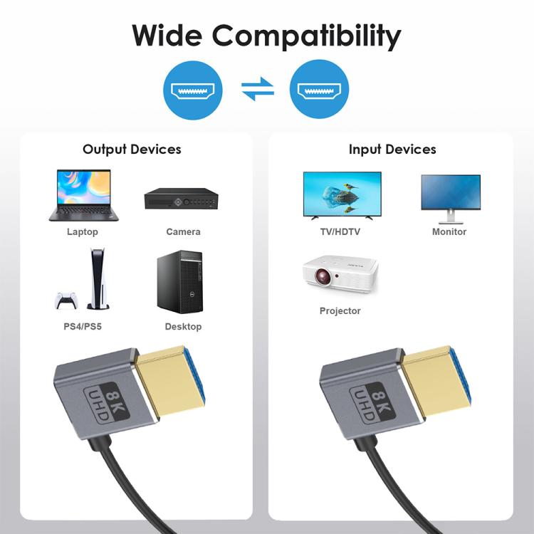 0.7m Coiled Coaxial 8K 48Gbps HDMI 2.1 Cable, Port:Left to Left Elbow - Cable by PMC TechLife | Online Shopping South Africa | PMC TechLife | Buy Now Pay Later Mobicred