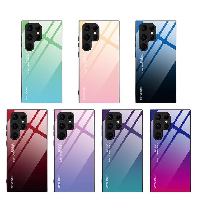 For Samsung Galaxy S25 Ultra 5G Gradient Color Glass Phone Case(Red Black) - free shipping - PMC Jewellery - Order now!