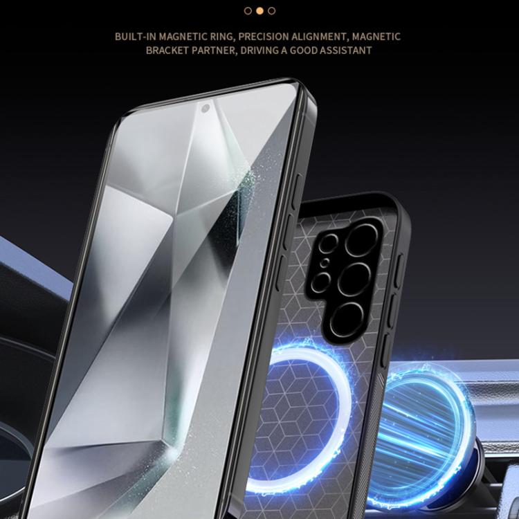 For Samsung Galaxy S25 Ultra 5G HUIYI Leather Magnetic Phone Case(Blue) - Galaxy S25 Ultra 5G Cases by PMC Jewellery | Online Shopping South Africa | PMC Jewellery | Buy Now Pay Later Mobicred