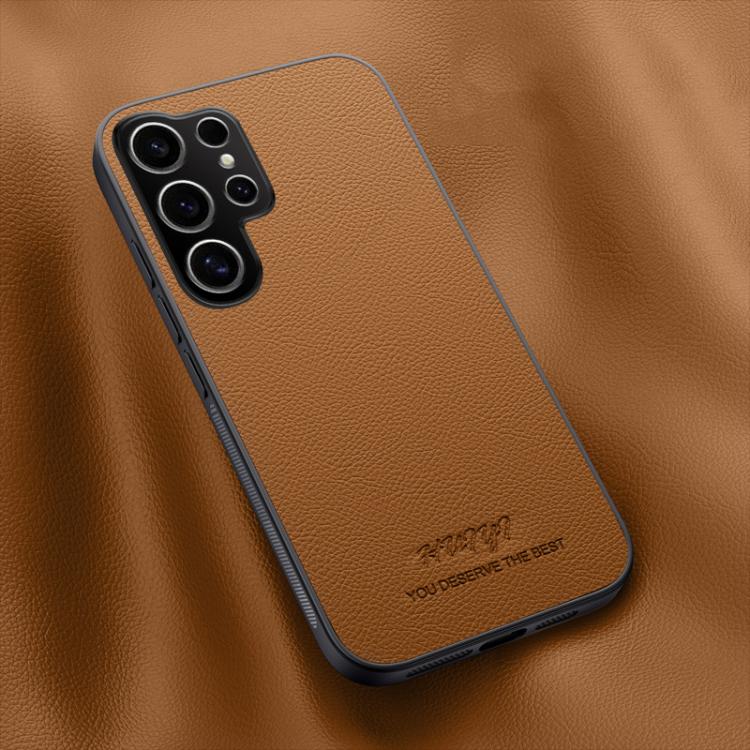 For Samsung Galaxy S25 Ultra 5G HUIYI Leather Magnetic Phone Case(Brown) - free shipping - PMC Jewellery - Order now!