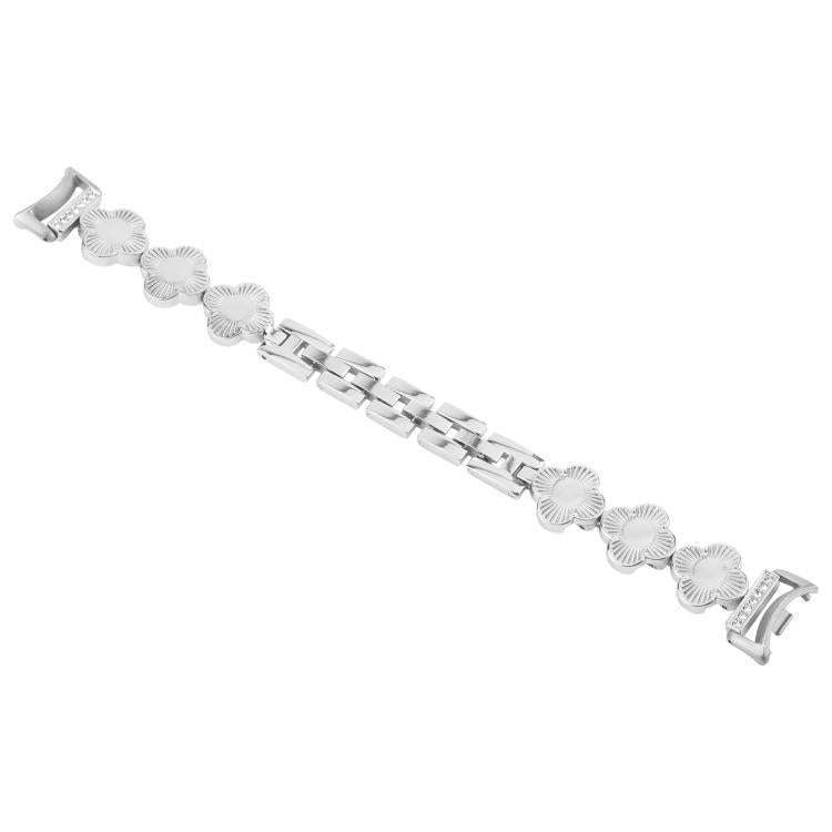 For Xiaomi Smart Band 9 / 8 Four-petaled Flower Diamond Bracelet Metal Watch Band(Silver) - free shipping - PMC TechLife - Order now!