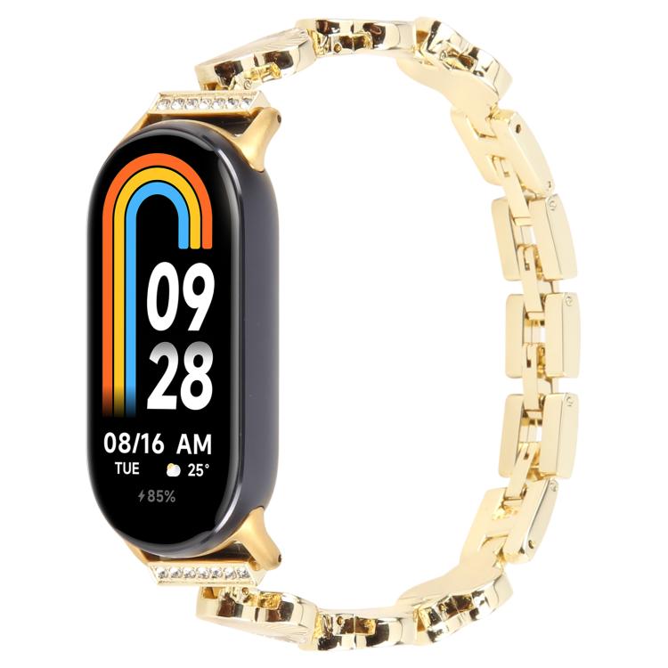 For Xiaomi Smart Band 9 / 8 Four-petaled Flower Diamond Bracelet Metal Watch Band(Gold) - free shipping - PMC TechLife - Order now!