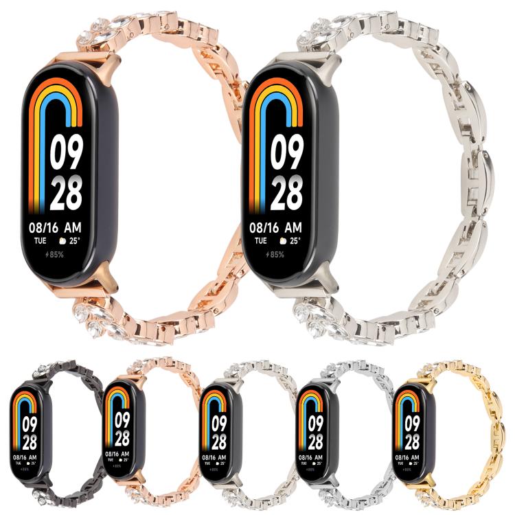 For Xiaomi Smart Band 9 / 8 Wheat Ear Diamond Bracelet Metal Watch Band(Silver) - free shipping - PMC TechLife - Order now!