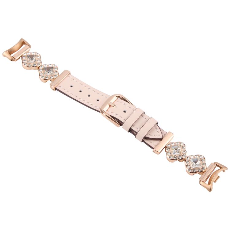 For Xiaomi Smart Band 9 / 8 Metal Diamond Leather Bracelet Watch Band(Rose Gold Pink) - free shipping - PMc TechLife - Order now!