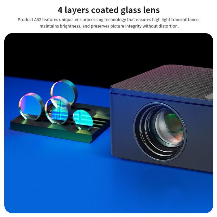AUN A32 1280x720P 200ANSI D3100 CPU WIFI Display Smart Projector, AU Plug(Black) - LED Projector by AUN | Online Shopping South Africa | PMC TechLife | Buy Now Pay Later Mobicred