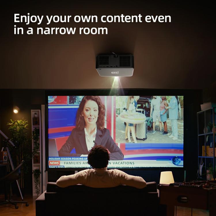 AUN U002 1920x1080P 970ANSI Android 12 Home Theater Smart Projector, EU Plug(Dark Grey) - LED Projector by AUN | Online Shopping South Africa | PMc TechLife | Buy Now Pay Later Mobicred