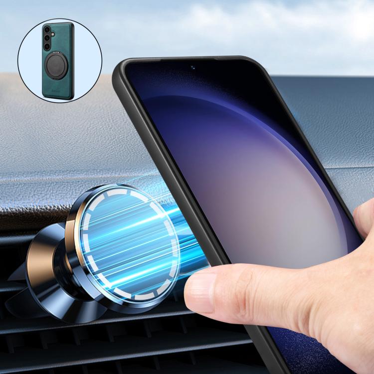 For Samsung Galaxy S25 5G Denior A14 Skin Feel Rotating Holder MagSafe Phone Case(Blue) - free shipping - PMC Jewellery - Order now!