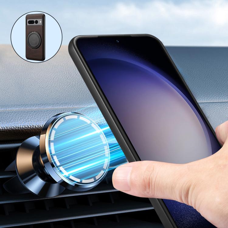 For Google Pixel 7 Pro Denior A14 Skin Feel Rotating Holder MagSafe Phone Case(Brown) - free shipping - PMC TechLife - Order now!