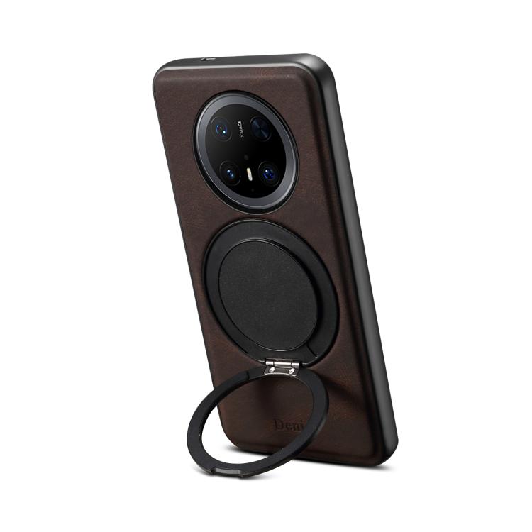 For Huawei Mate 70 Pro / 70 Pro+ Denior A14 Skin Feel Rotating Holder MagSafe Phone Case(Brown) - Huawei Cases by Denior | Online Shopping South Africa | PMC TechLife | Buy Now Pay Later Mobicred