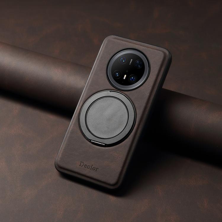 For Huawei Mate 70 Pro / 70 Pro+ Denior A14 Skin Feel Rotating Holder MagSafe Phone Case(Brown) - Huawei Cases by Denior | Online Shopping South Africa | PMC TechLife | Buy Now Pay Later Mobicred