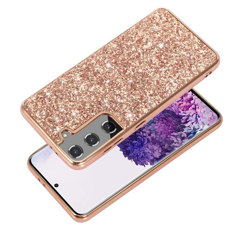 For Samsung Galaxy S25+ 5G Glitter Powder Shockproof TPU Phone Case(Rose Gold) - Galaxy S25+ 5G Cases by PMC Jewellery | Online Shopping South Africa | PMC Jewellery | Buy Now Pay Later Mobicred
