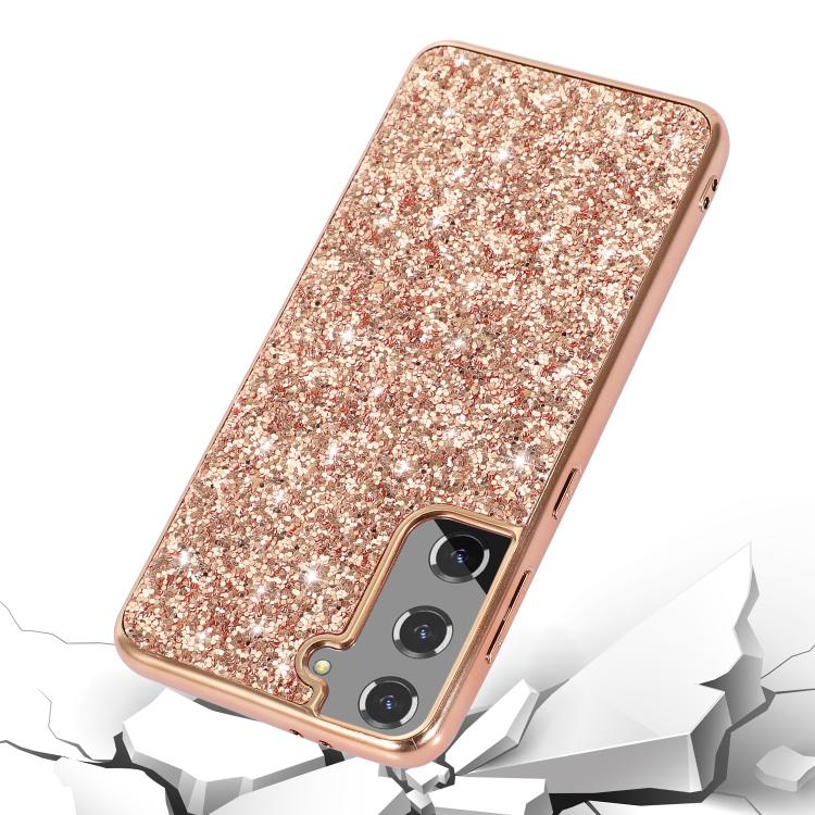 For Samsung Galaxy S25+ 5G Glitter Powder Shockproof TPU Phone Case(Rose Gold) - Galaxy S25+ 5G Cases by PMC Jewellery | Online Shopping South Africa | PMC Jewellery | Buy Now Pay Later Mobicred