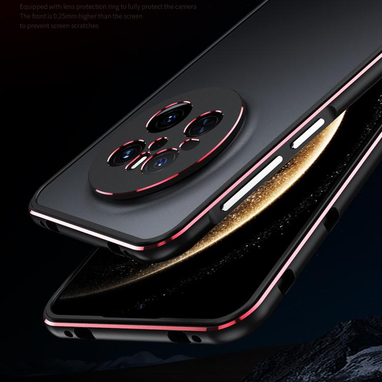 For Huawei Mate 70 Aurora Series Lens Protector + Metal Frame Phone Case(Black Silver) - Huawei Cases by PMC TechLife | Online Shopping South Africa | PMC TechLife | Buy Now Pay Later Mobicred