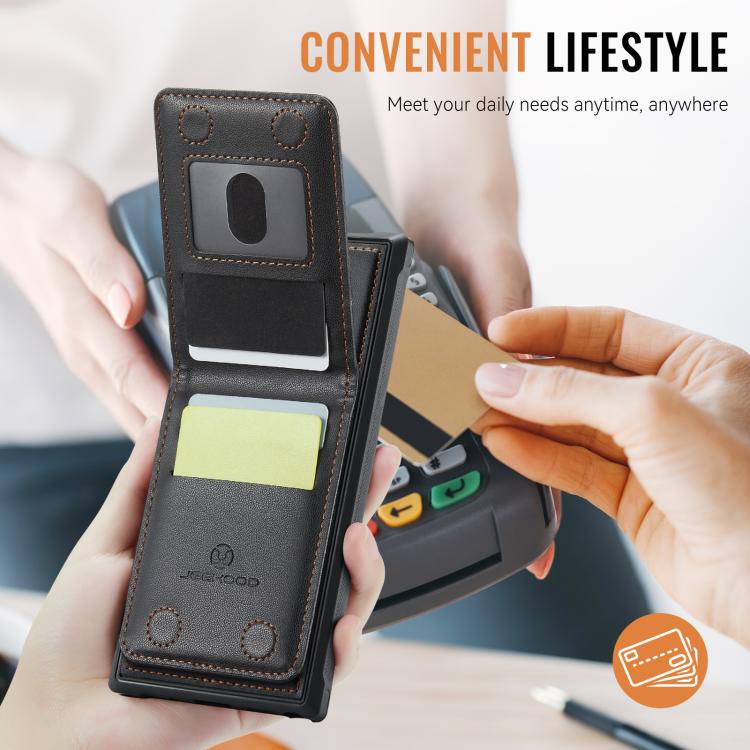 For Samsung Galaxy S25 Ultra 5G JEEHOOD J06 British Style RFID MagSafe Card Bag PU Phone Case(Black) - Galaxy S25 Ultra 5G Cases by JEEHOOD | Online Shopping South Africa | PMC Jewellery | Buy Now Pay Later Mobicred