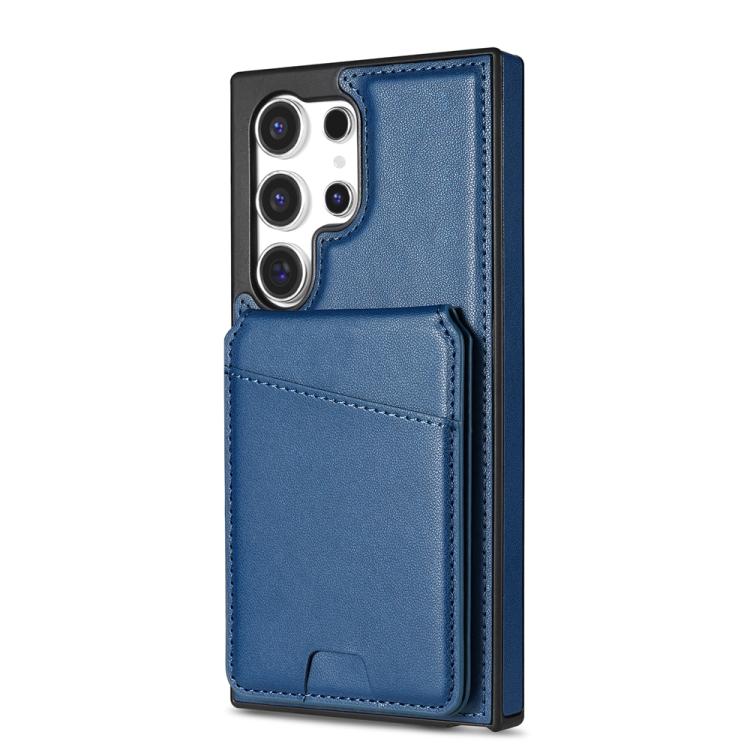 For Samsung Galaxy S25 Ultra 5G Skin Feel Detachable Card Bag Magsafe Phone Case(Blue) - Galaxy S25 Ultra 5G Cases by PMC Jewellery | Online Shopping South Africa | PMC Jewellery | Buy Now Pay Later Mobicred