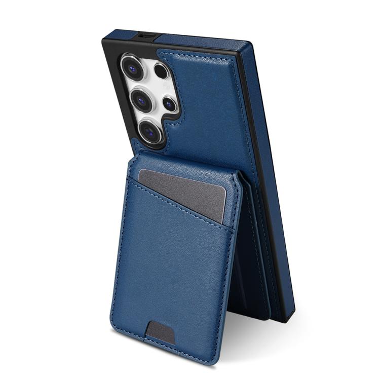 For Samsung Galaxy S25 Ultra 5G Skin Feel Detachable Card Bag Magsafe Phone Case(Blue) - Galaxy S25 Ultra 5G Cases by PMC Jewellery | Online Shopping South Africa | PMC Jewellery | Buy Now Pay Later Mobicred