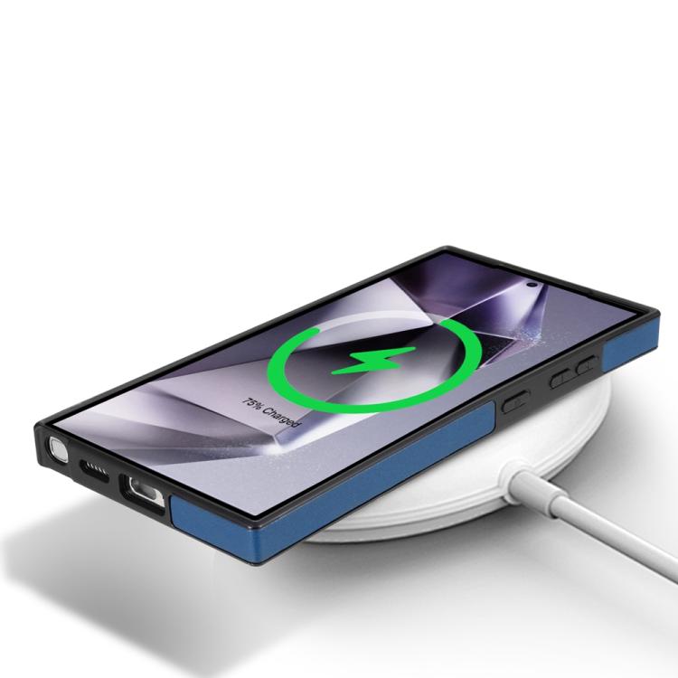 For Samsung Galaxy S25 Ultra 5G Skin Feel Detachable Card Bag Magsafe Phone Case(Blue) - Galaxy S25 Ultra 5G Cases by PMC Jewellery | Online Shopping South Africa | PMC Jewellery | Buy Now Pay Later Mobicred