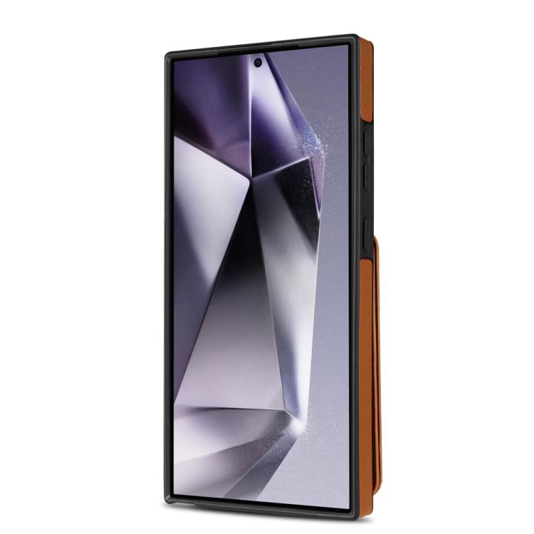 For Samsung Galaxy S25 Ultra 5G Skin Feel Detachable Card Bag Magsafe Phone Case(Brown) - Galaxy S25 Ultra 5G Cases by PMC Jewellery | Online Shopping South Africa | PMC Jewellery | Buy Now Pay Later Mobicred