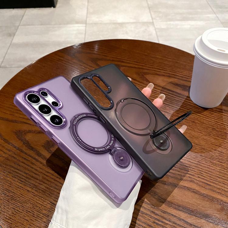 For Samsung Galaxy S25 5G Rotation Holder MagSafe Phone Case(Purple) - Galaxy S25 5G Cases by PMC Jewellery | Online Shopping South Africa | PMC Jewellery | Buy Now Pay Later Mobicred