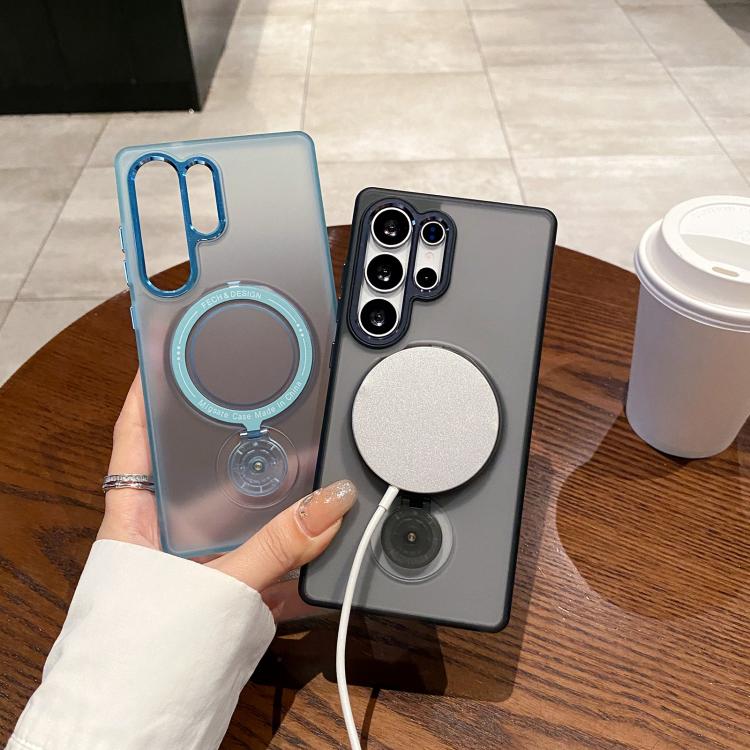 For Samsung Galaxy S25 5G Rotation Holder MagSafe Phone Case(Blue) - Galaxy S25 5G Cases by PMC Jewellery | Online Shopping South Africa | PMC Jewellery | Buy Now Pay Later Mobicred