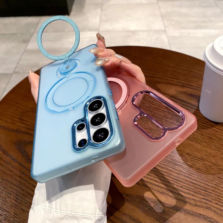 For Samsung Galaxy S25+ 5G Rotation Holder MagSafe Phone Case(Blue) - Galaxy S25+ 5G Cases by PMC Jewellery | Online Shopping South Africa | PMC Jewellery | Buy Now Pay Later Mobicred
