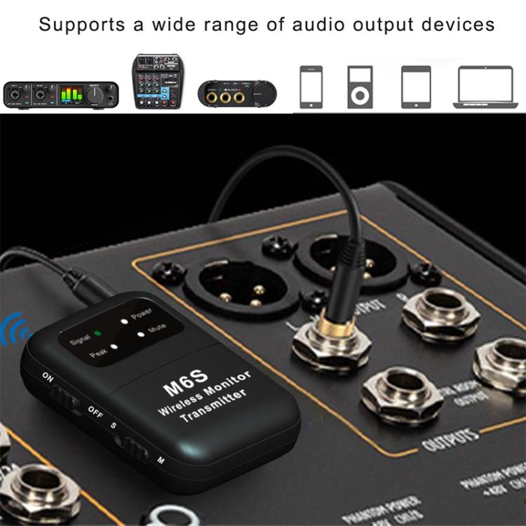 M6S Stereo Wireless In-Ear Monitor System 2.4G Transmitter & Receiver(Black) - Microphone by PMC TechLife | Online Shopping South Africa | PMC TechLife | Buy Now Pay Later Mobicred