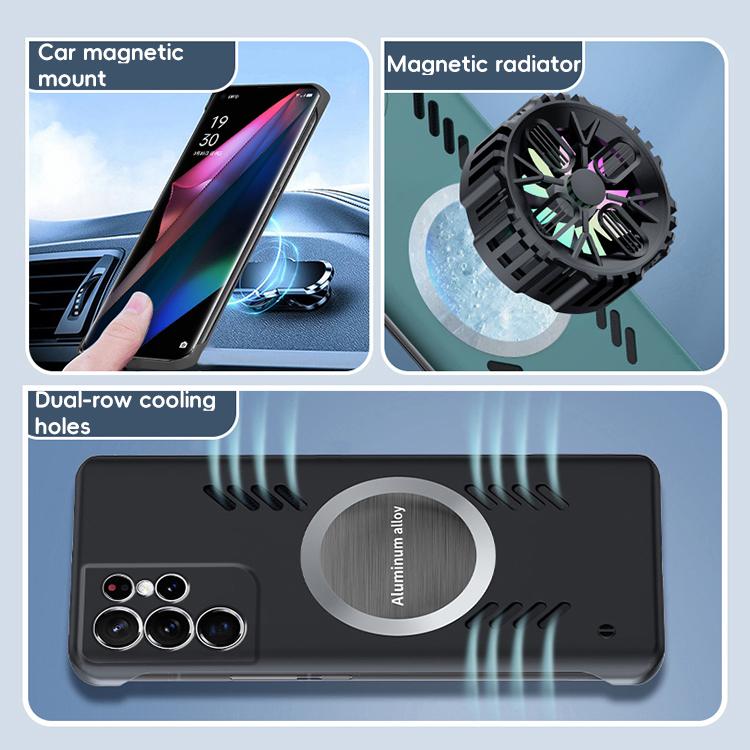 For Samsung Galaxy S24 Ultra 5G All-inclusive Lens Frameless Graphene Cooling Phone Case(Navy Blue) - Galaxy S24 Ultra 5G Cases by PMc TechLife | Online Shopping South Africa | PMc TechLife | Buy Now Pay Later Mobicred