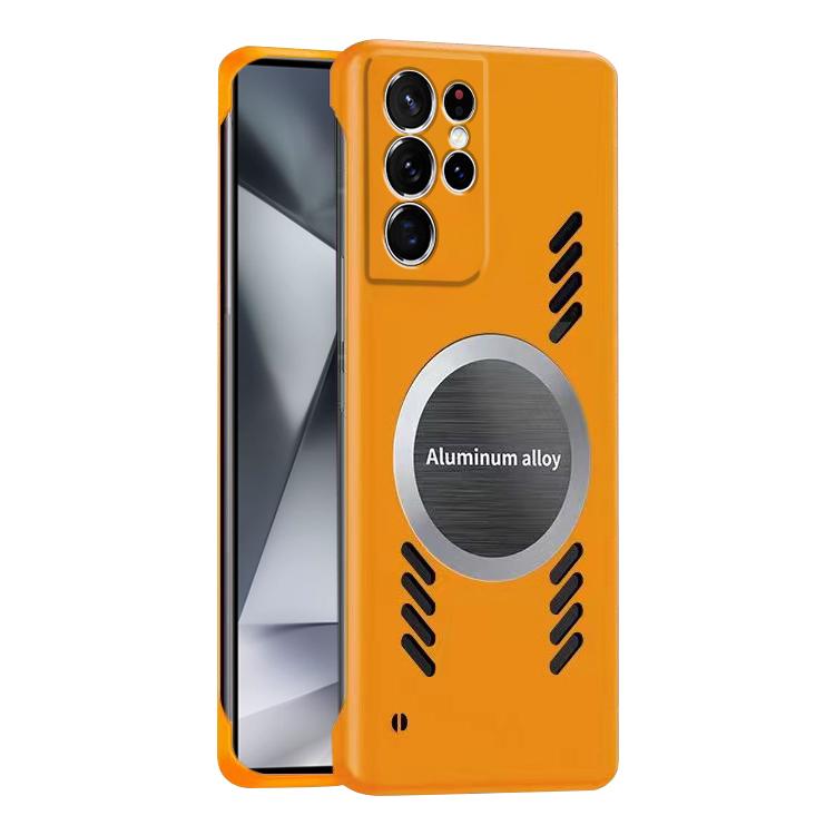 For Samsung Galaxy S24 Ultra 5G All-inclusive Lens Frameless Graphene Cooling Phone Case(Orange) - Galaxy S24 Ultra 5G Cases by PMc TechLife | Online Shopping South Africa | PMc TechLife | Buy Now Pay Later Mobicred