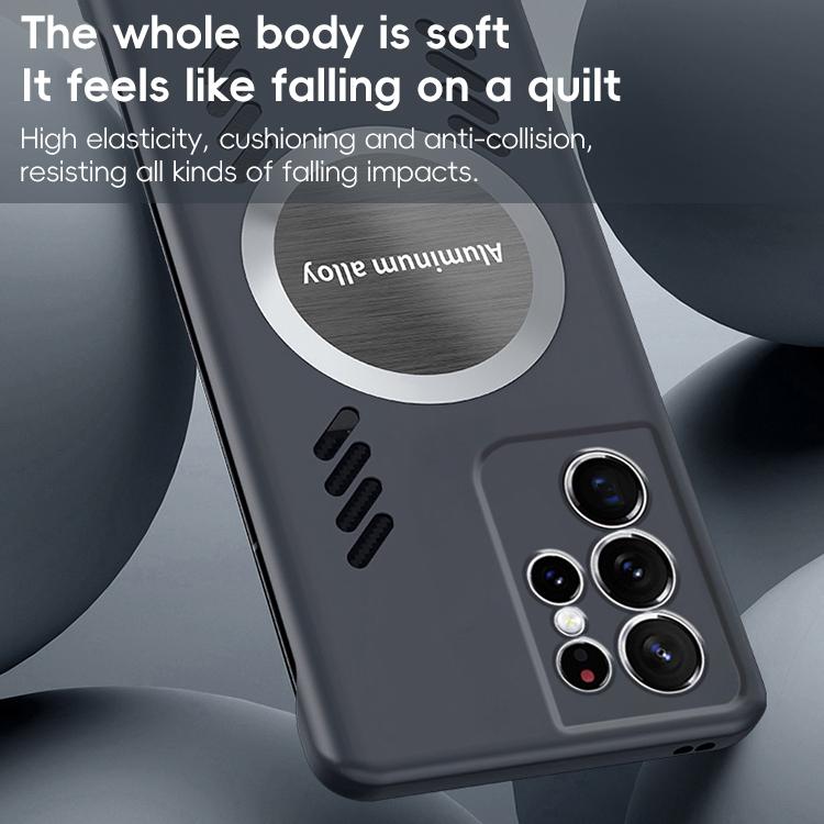 For Samsung Galaxy S24 Ultra 5G All-inclusive Lens Frameless Graphene Cooling Phone Case(Black) - Galaxy S24 Ultra 5G Cases by PMc TechLife | Online Shopping South Africa | PMc TechLife | Buy Now Pay Later Mobicred