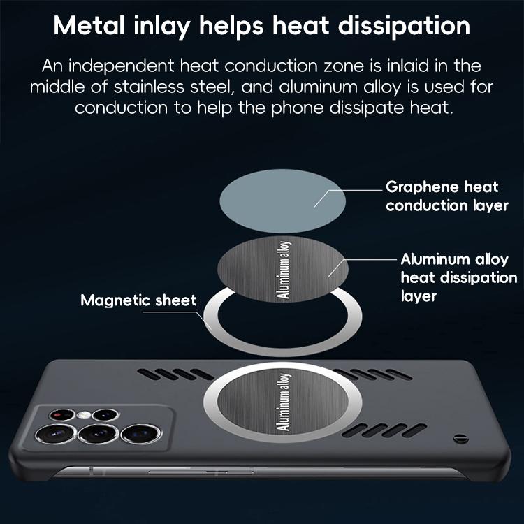 For Samsung Galaxy S23 Ultra 5G All-inclusive Lens Frameless Graphene Cooling Phone Case(Orange) - Galaxy S23 Ultra 5G Cases by PMc TechLife | Online Shopping South Africa | PMc TechLife | Buy Now Pay Later Mobicred