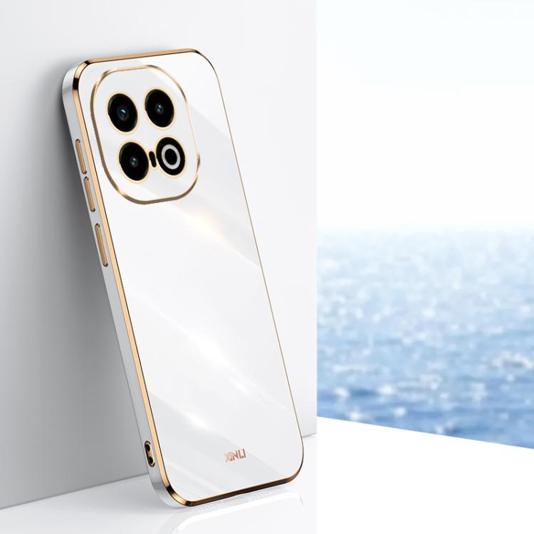 For vivo iQOO 13 XINLI Straight 6D Plating Gold Edge TPU Phone Case(White) - free shipping - PMC TechLife - Order now!