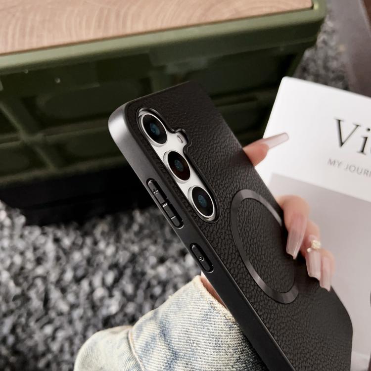 For Samsung Galaxy S25 5G CD Magsafe Magnetic Litchi Texture Phone Case(Purple) - Galaxy S25 5G Cases by PMC TechLife | Online Shopping South Africa | PMC TechLife | Buy Now Pay Later Mobicred