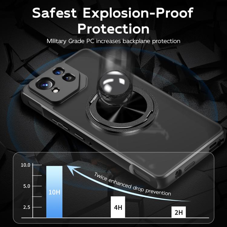 For Asus ROG Phone 8 Pro Rotating Ring Holder TPU Hybrid PC Phone Case(Matte Black) - ASUS Cases by PMC TechLife | Online Shopping South Africa | PMC TechLife | Buy Now Pay Later Mobicred