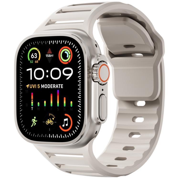 For Apple Watch 46mm / 49mm / 45mm / 44mm Single Nail Dual-Color Multi-hole Silicone Watch Band(Starlight) - free shipping - PMc TechLife - Order now!