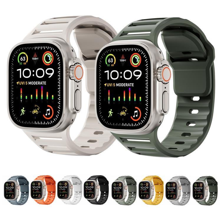 For Apple Watch 46mm / 49mm / 45mm / 44mm Single Nail Dual-Color Multi-hole Silicone Watch Band(Starlight) - free shipping - PMc TechLife - Order now!