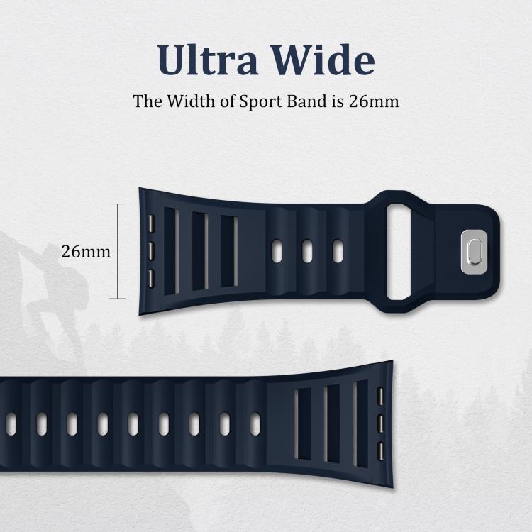 For Apple Watch 46mm / 49mm / 45mm / 44mm Single Nail Dual-Color Multi-hole Silicone Watch Band(Starlight) - free shipping - PMc TechLife - Order now!