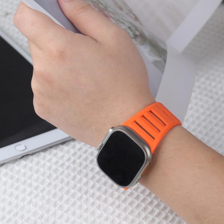 For Apple Watch 46mm / 49mm / 45mm / 44mm Single Nail Dual-Color Multi-hole Silicone Watch Band(Midnight Color) - free shipping - PMc TechLife - Order now!