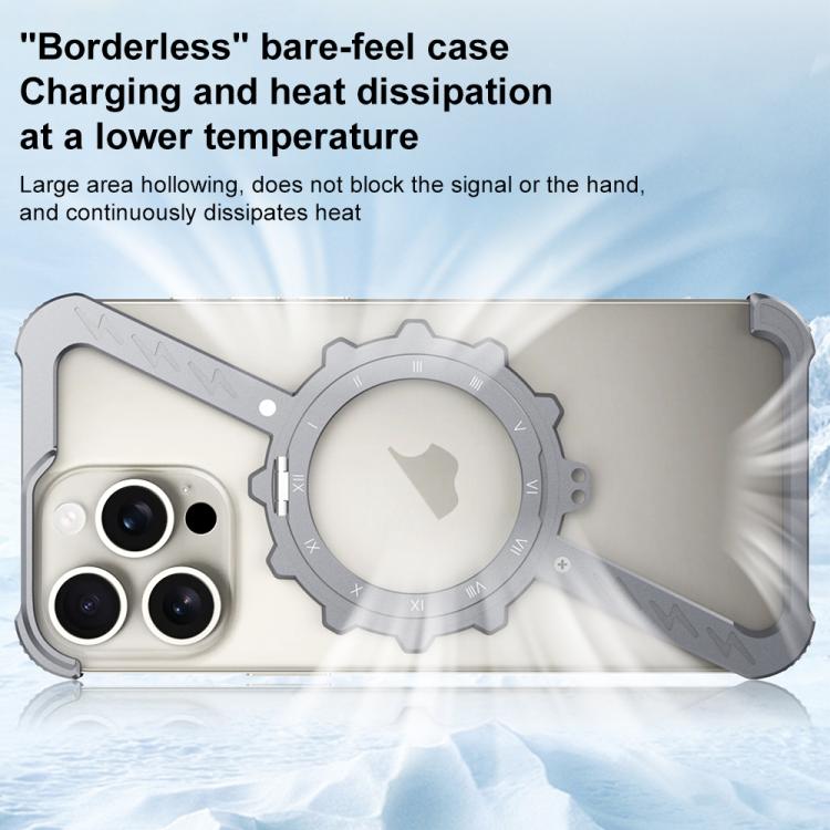 For iPhone 13 Pro Z-shaped Frameless Metal 360 Holder MagSafe Phone Case(Space Grey) - iPhone 13 Pro Cases by PMc TechLife | Online Shopping South Africa | PMc TechLife | Buy Now Pay Later Mobicred