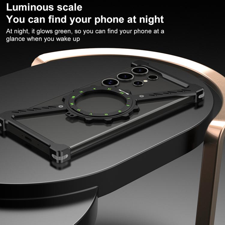 For Samsung Galaxy S25 Ultra 5G Z-shaped Frameless Metal 360 Holder MagSafe Phone Case(Space Silver) - Galaxy S25 Ultra 5G Cases by PMc TechLife | Online Shopping South Africa | PMc TechLife | Buy Now Pay Later Mobicred