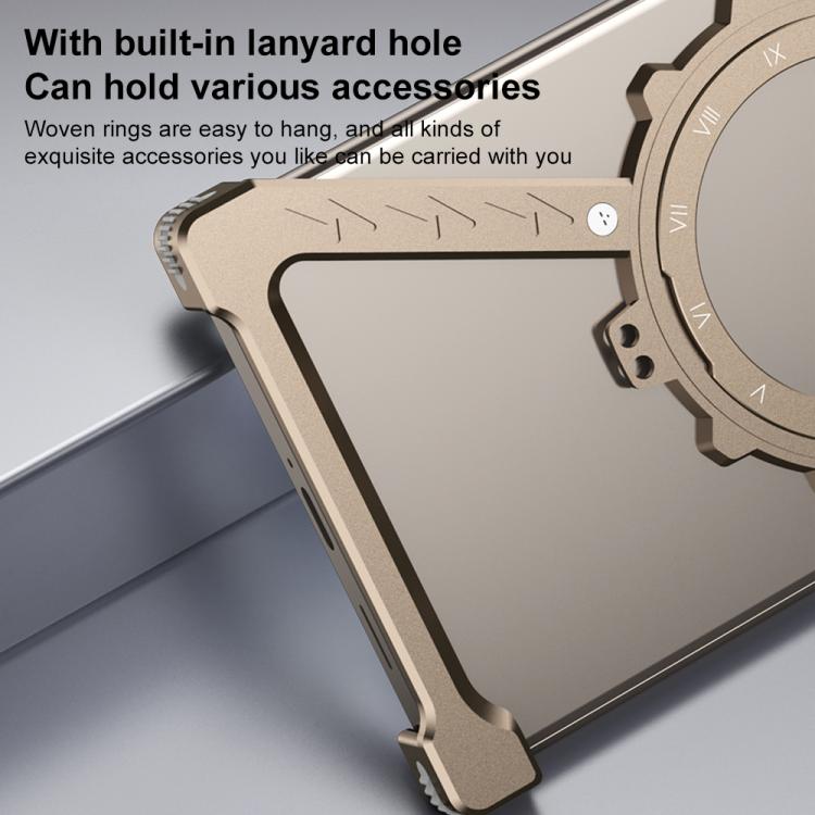 For Samsung Galaxy S22 Ultra 5G Z-shaped Frameless Metal 360 Holder MagSafe Phone Case(Desert Gold) - Galaxy S22 Ultra 5G Cases by PMc TechLife | Online Shopping South Africa | PMc TechLife | Buy Now Pay Later Mobicred