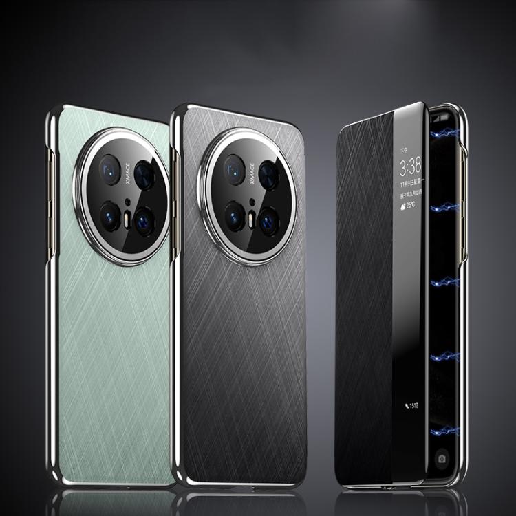 For Huawei Mate 70 Smart View Window Plain Leather Paint PC Phone Case(Grey) - Huawei Cases by PMC TechLife | Online Shopping South Africa | PMC TechLife | Buy Now Pay Later Mobicred