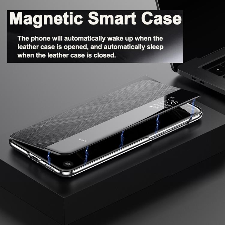 For Huawei Mate 60 Smart View Window Plain Leather Paint PC Phone Case(Black) - Huawei Cases by PMC TechLife | Online Shopping South Africa | PMC TechLife | Buy Now Pay Later Mobicred