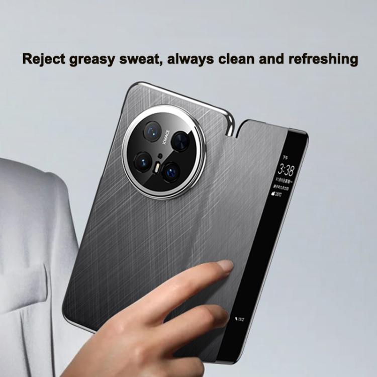 For Huawei Mate 70 Smart View Window Plain Leather Paint PC Phone Case(Grey) - Huawei Cases by PMC TechLife | Online Shopping South Africa | PMC TechLife | Buy Now Pay Later Mobicred