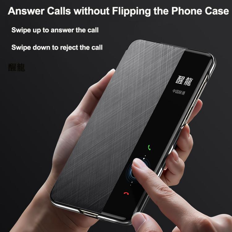 For Huawei Mate 70 Smart View Window Plain Leather Paint PC Phone Case(Black) - Huawei Cases by PMC TechLife | Online Shopping South Africa | PMC TechLife | Buy Now Pay Later Mobicred