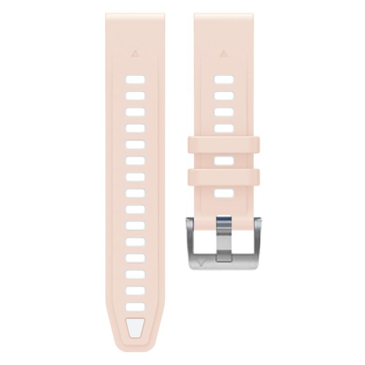 For Garmin Fenix 8 AMOLED 43mm Silver Steel Buckle Quick Release Silicone Watch Band(Khaki White) - free shipping - PMC TechLife - Order now!