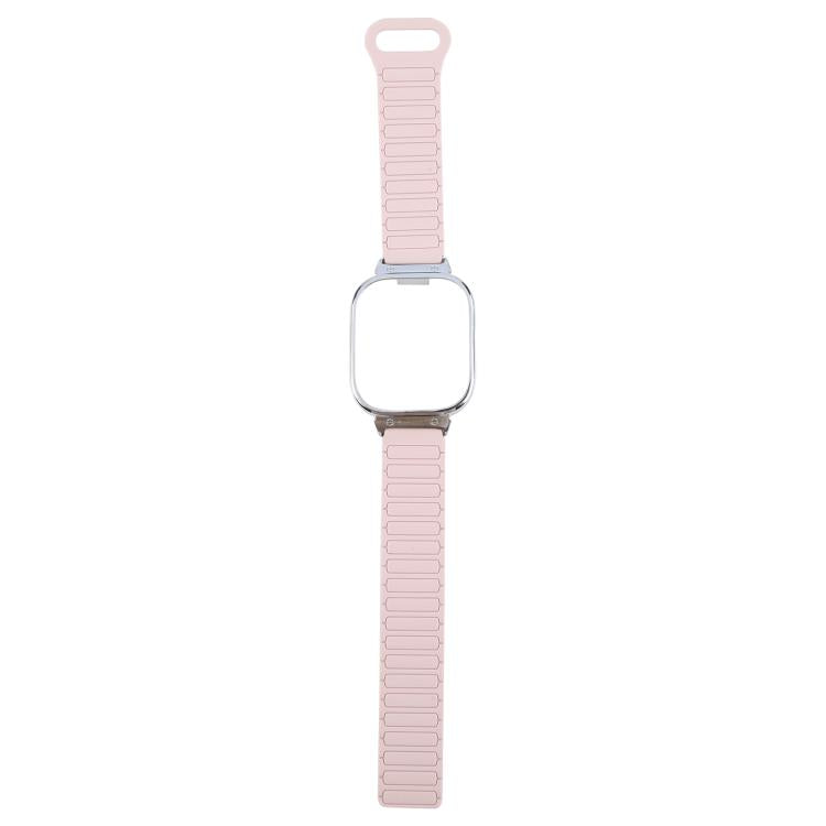 For Redmi Watch 5 / Watch 4 Metal Silver Frame Integrated I-shaped Magnetic Silicone Watch Band(Pink Starlight) - free shipping - PMC TechLife - Order now!
