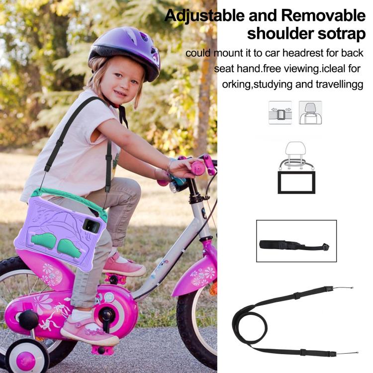 For Huawei MatePad SE 11 2024 Boxing Series Kickstand EVA Shockproof Tablet Case with Shoulder Strap(Purple Mint) - free shipping - PMC TechLife - Order now!